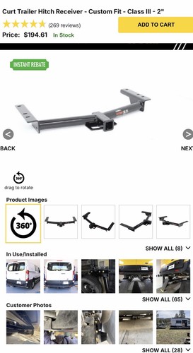 Curt trailer hitch receiver - curt,